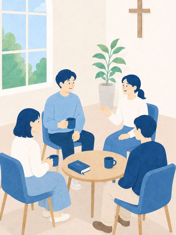 聖書を囲んで語り合う小グループ